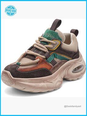 Chunky Platform Sneakers Retro Dad Shoes Slip-Resistant Casual Walking Fashion